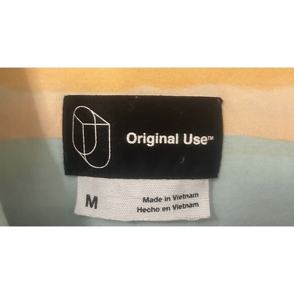 Original Use Men's Medium Colorful Striped Cotton Button Down Shirt-read notes - Picture 4 of 7